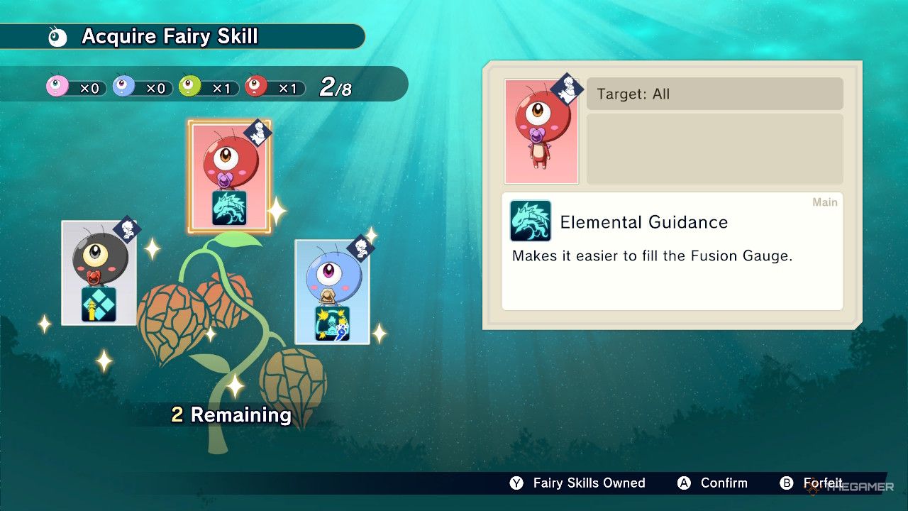 The Elemental Guidance fairy skill is shown in farmagia.