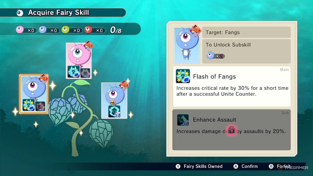 The Flash of Fangs fairy skill is shown in farmagia.