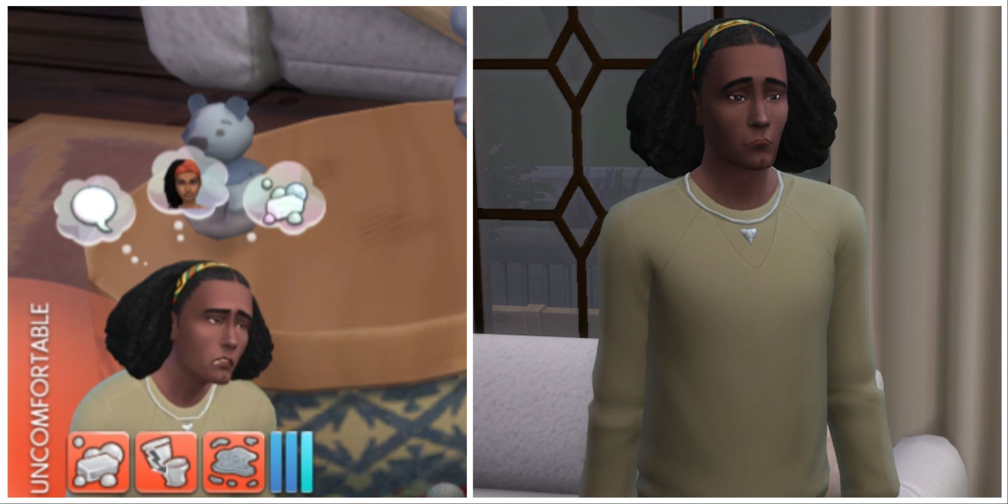 uncomfortable moodlet sim sad