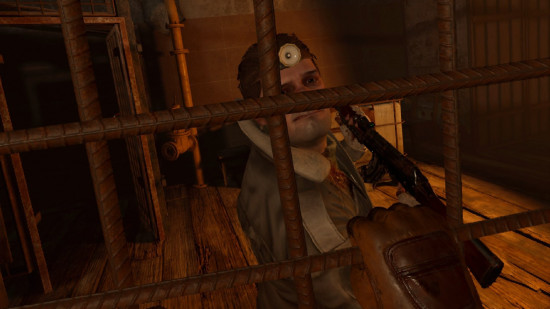 Metro Awakening review: first-person perspective of the player character trappped in a jail cell.