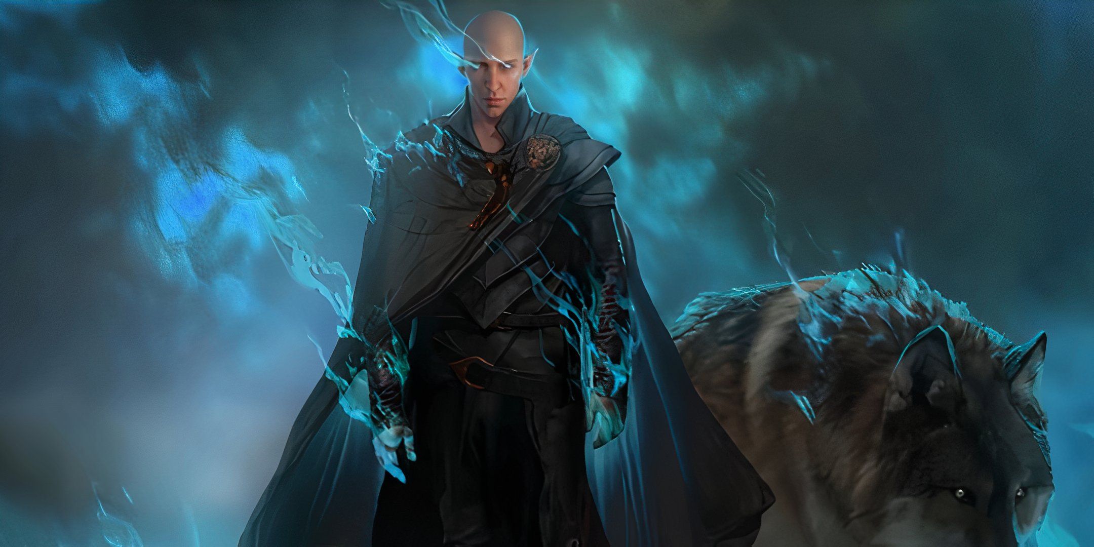 Solas in concept art for Dragon Age: Dreadwolf, now called The Veilguard.