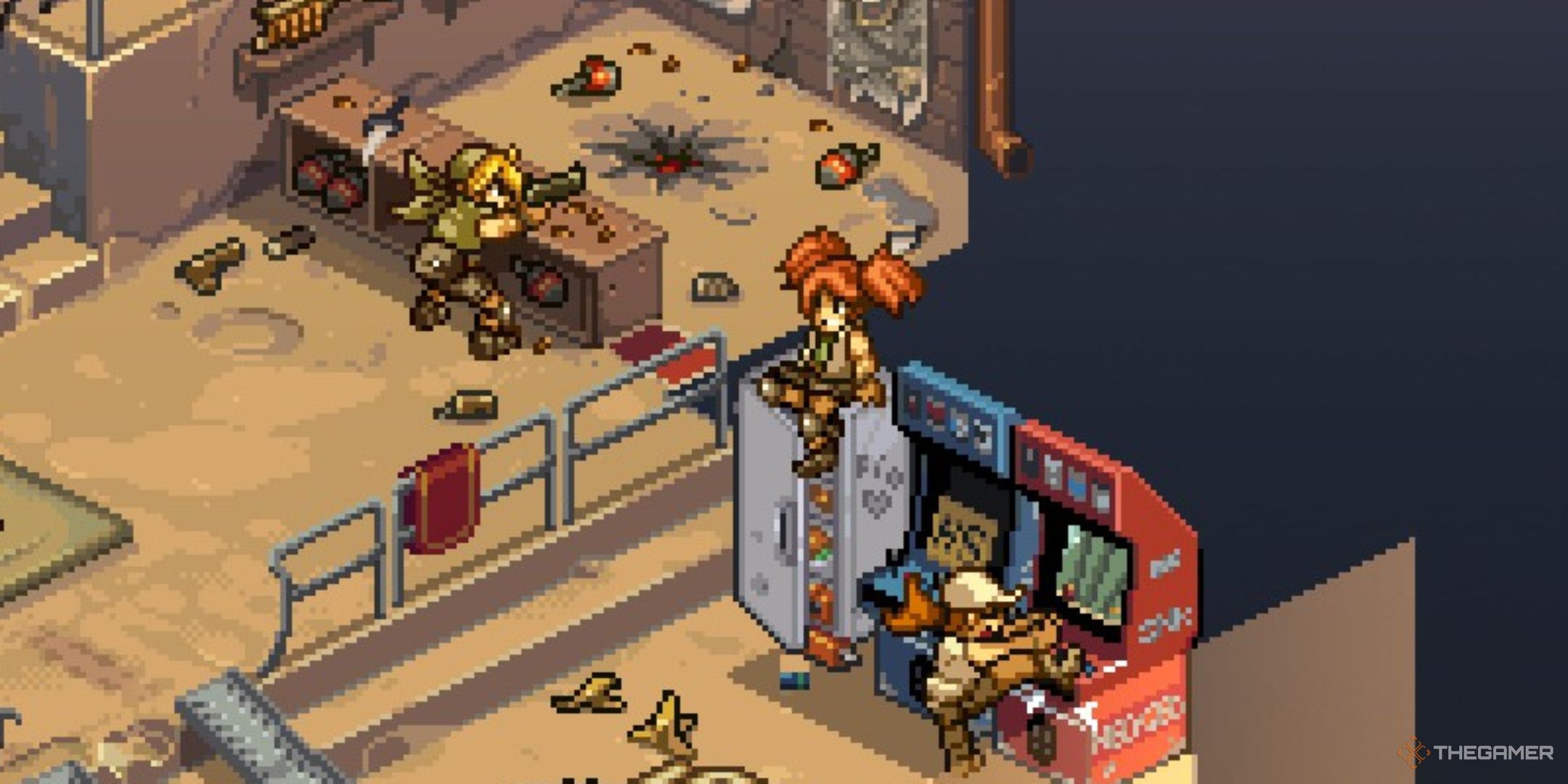 Eri, Nadia, and Fio in the HQ base in Metal Slug Tactics.