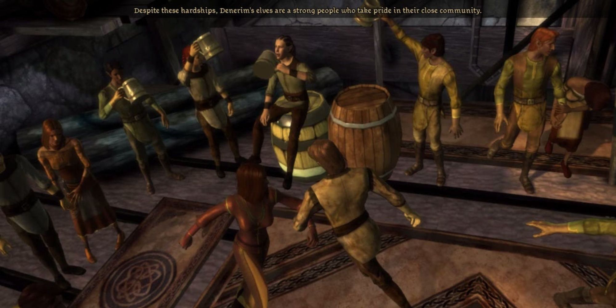 Dragon Age Origins - Denerim Alienage City Elves dancing