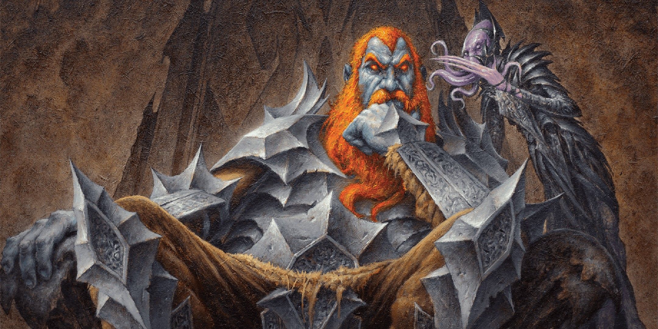 Dungeons & Dragons image showing a fire giant and a mind flayer.