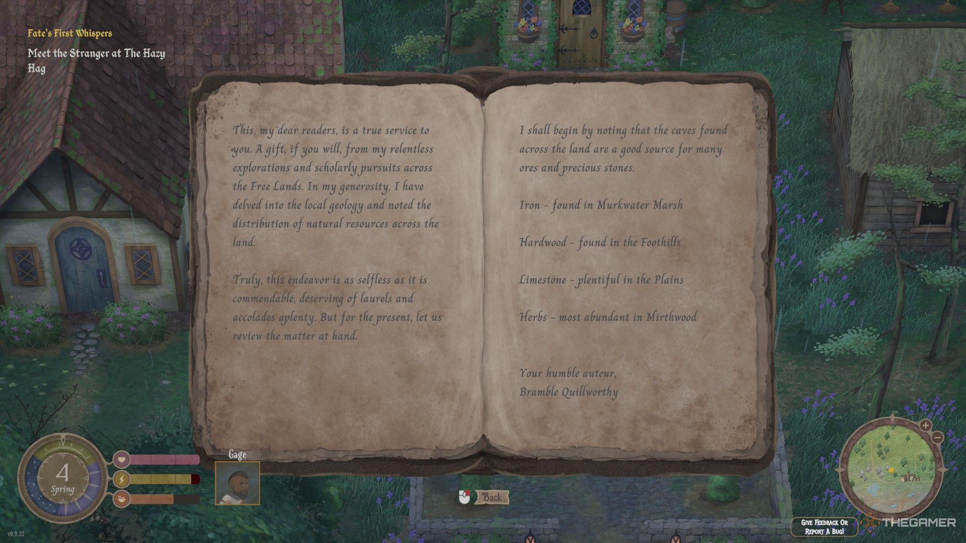 A book discussing where to find resources in Mirthwood.