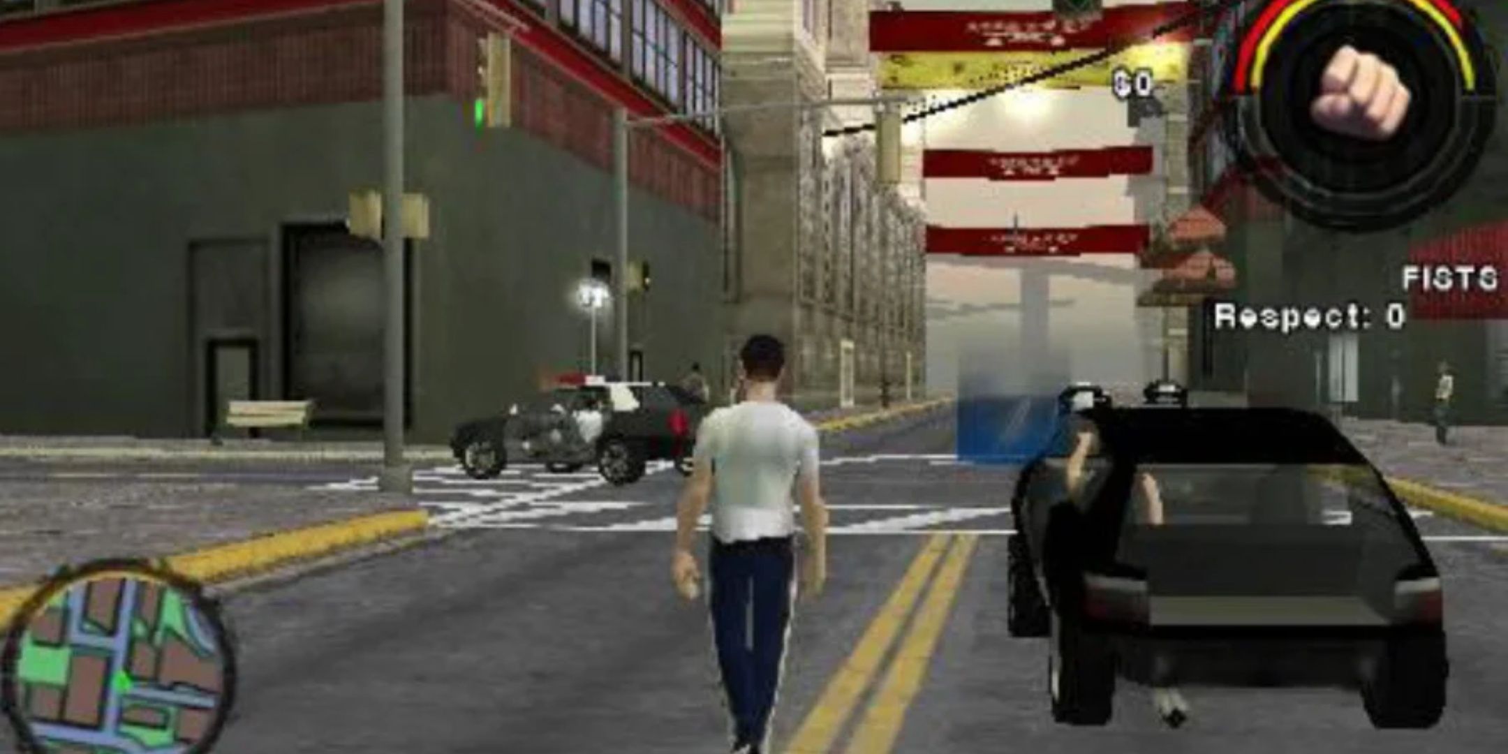 A character walking down the street in saint's row undercover.