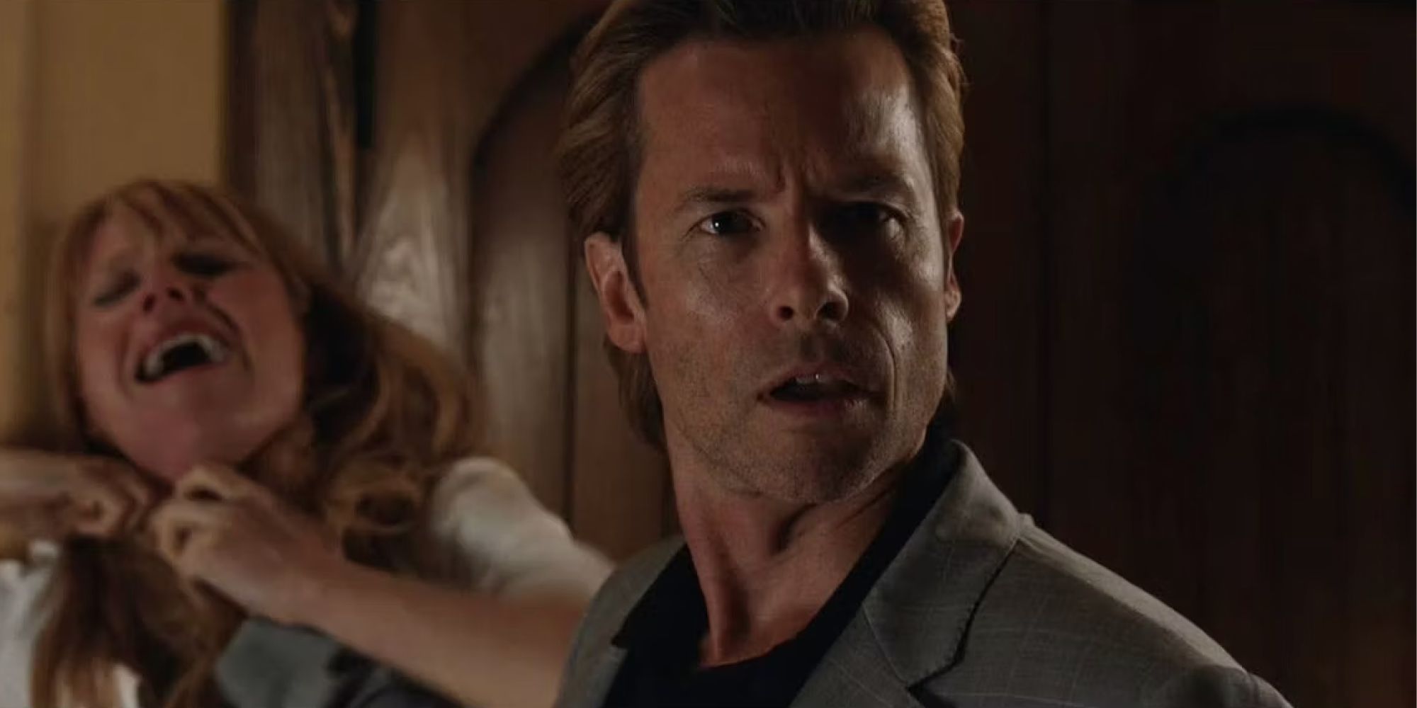 Aldrich Killian chocking Pepper Pots in Iron Man 3