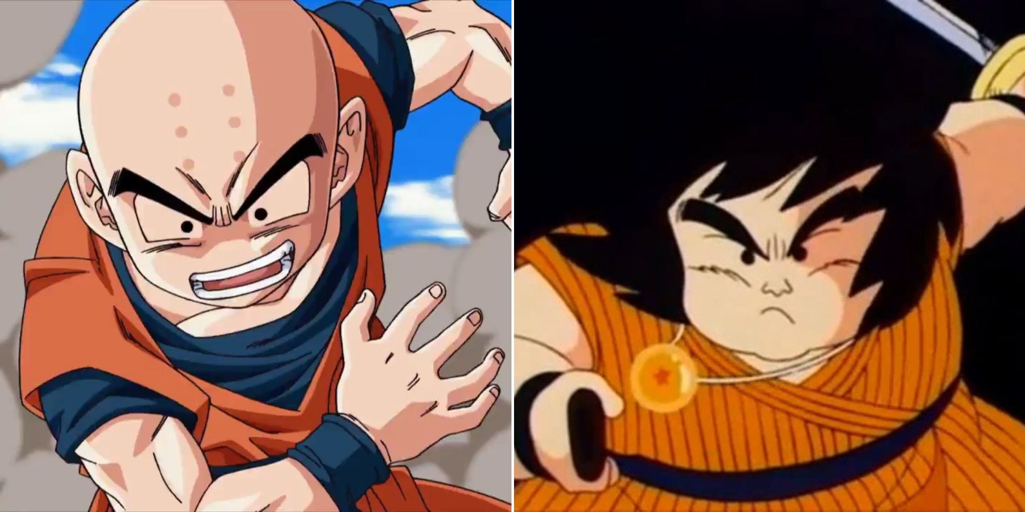 Krillin and Yajirobe in Dragon Ball and Dragon Ball Z.