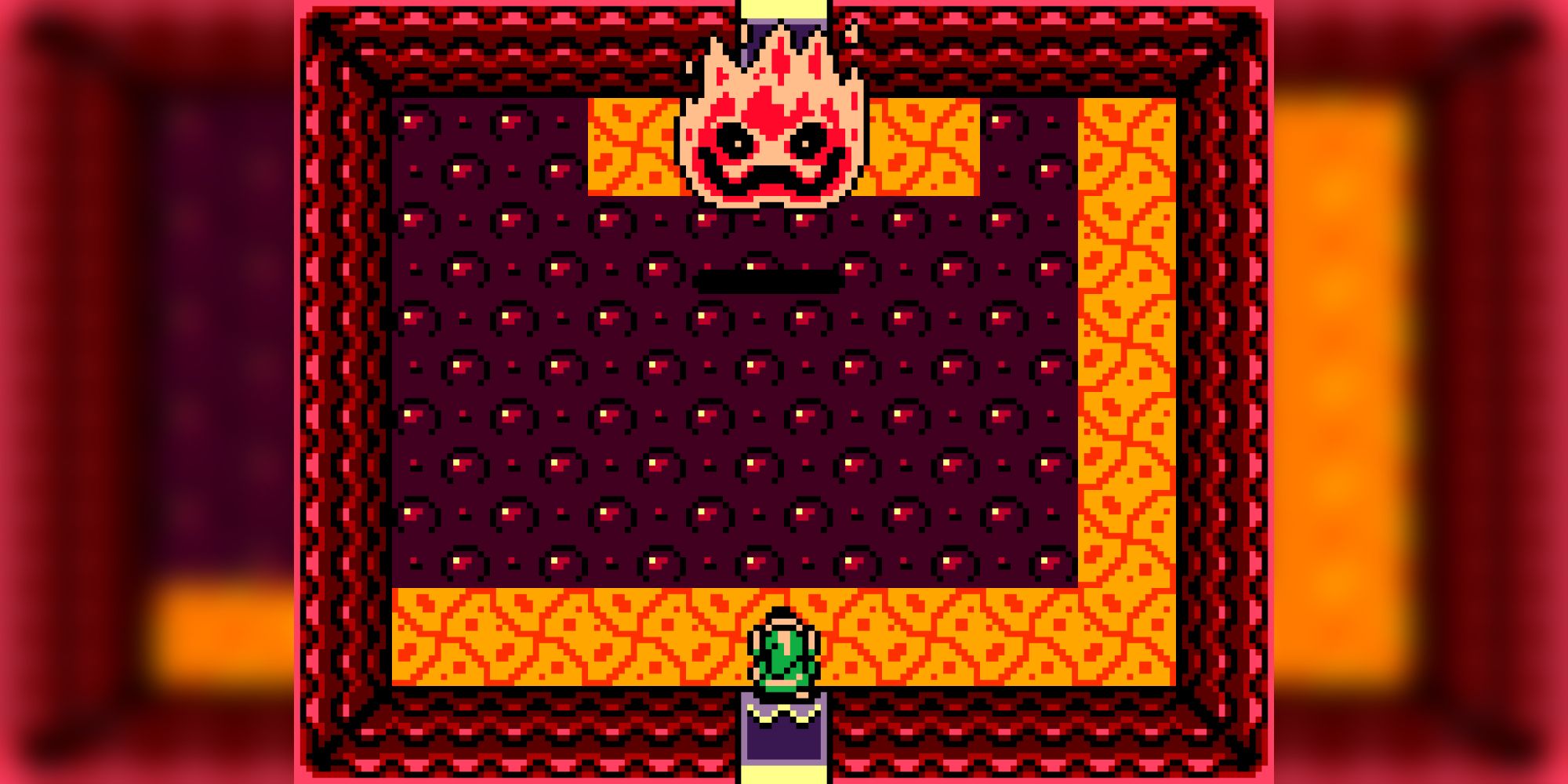 A screenshot of the Hot Head boss from The Legend of Zelda: Link's Awakening.