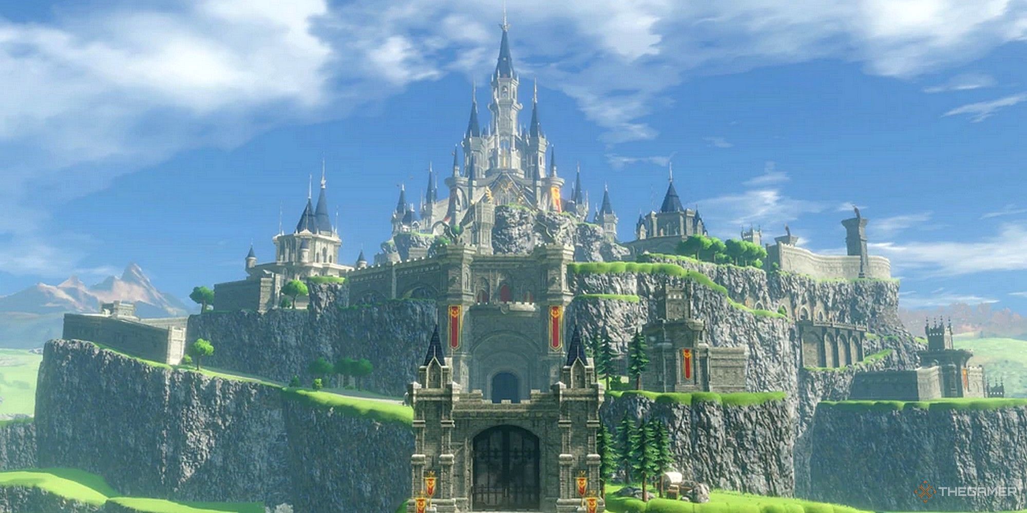 A wide shot of Hyrule Castle.