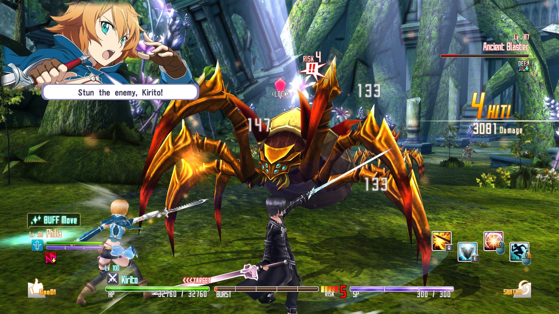 Bost fight against Ancient Blaster in Sword Art Online Hollow-Fragment.