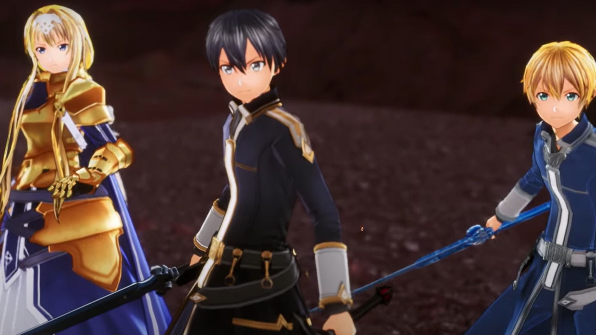 Kirito, Alice, and Dorothy standing ready for battle.