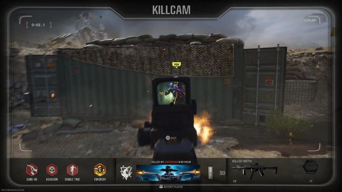 CoD Black Ops 6 screenshot showing the kill cam with you being shot