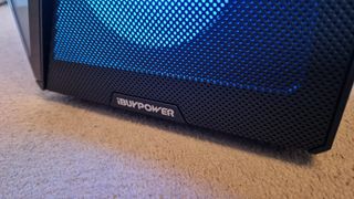 The iBUYPOWER logo on the front of the iBUYPOWER Slate 8MP 003