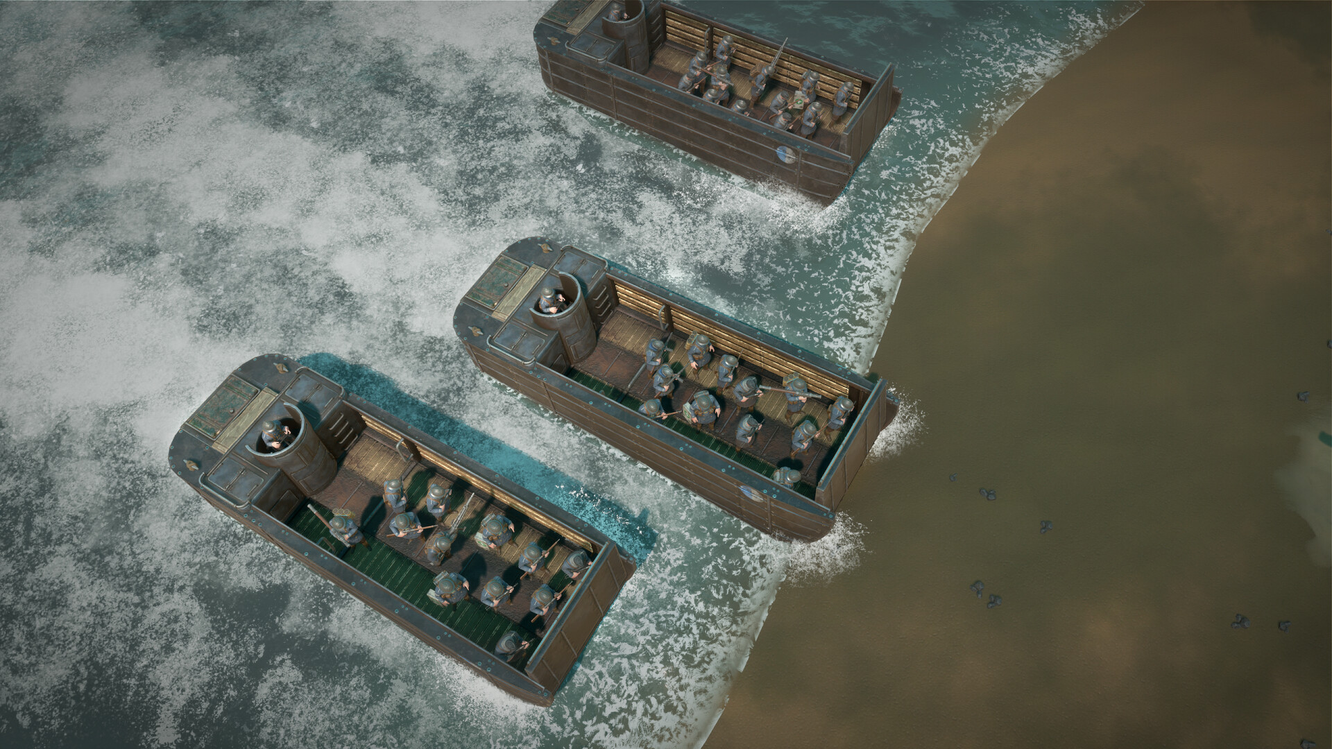 Foxhole Steam MMO update: Soldiers inside Higgins boats in WW2 game Foxhole