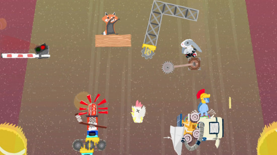 Games like Fall Guys: Ultimate Chicken Horse players with their placed obstacles