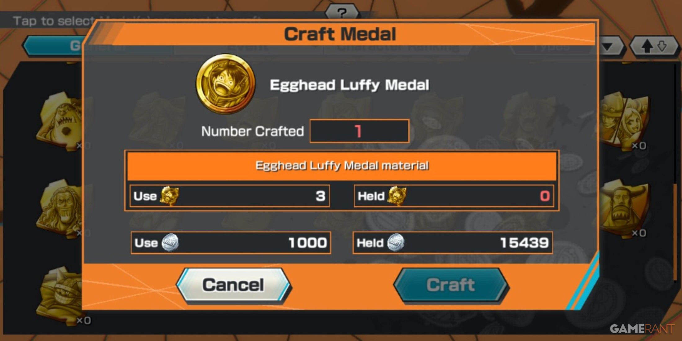 One Piece Bounty Rush Egghead Luffy Medal