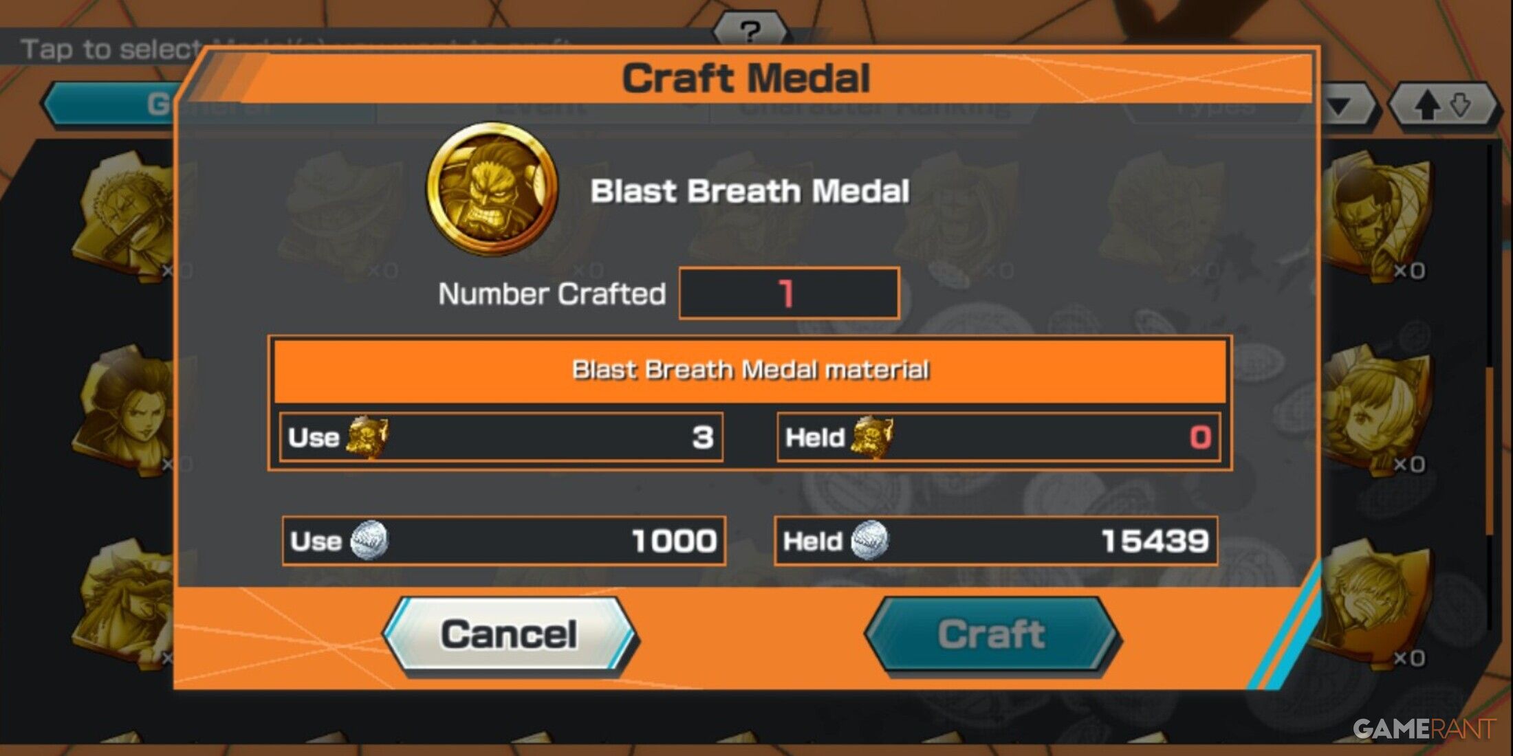 One Piece Bounty Rush Blast Breath Medal