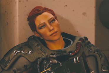 A trackers alliance agent cocks her head to the side as she tries to entice you to join the organisation