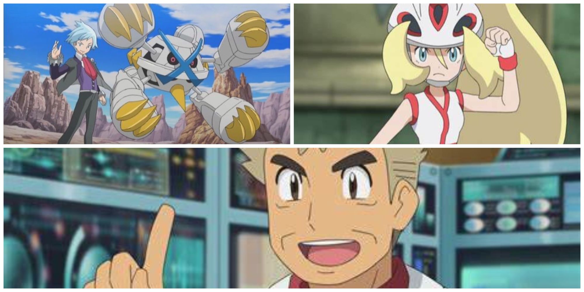 Pokemon Best NPCs Steven Stone, Prof Oak, and Korrina