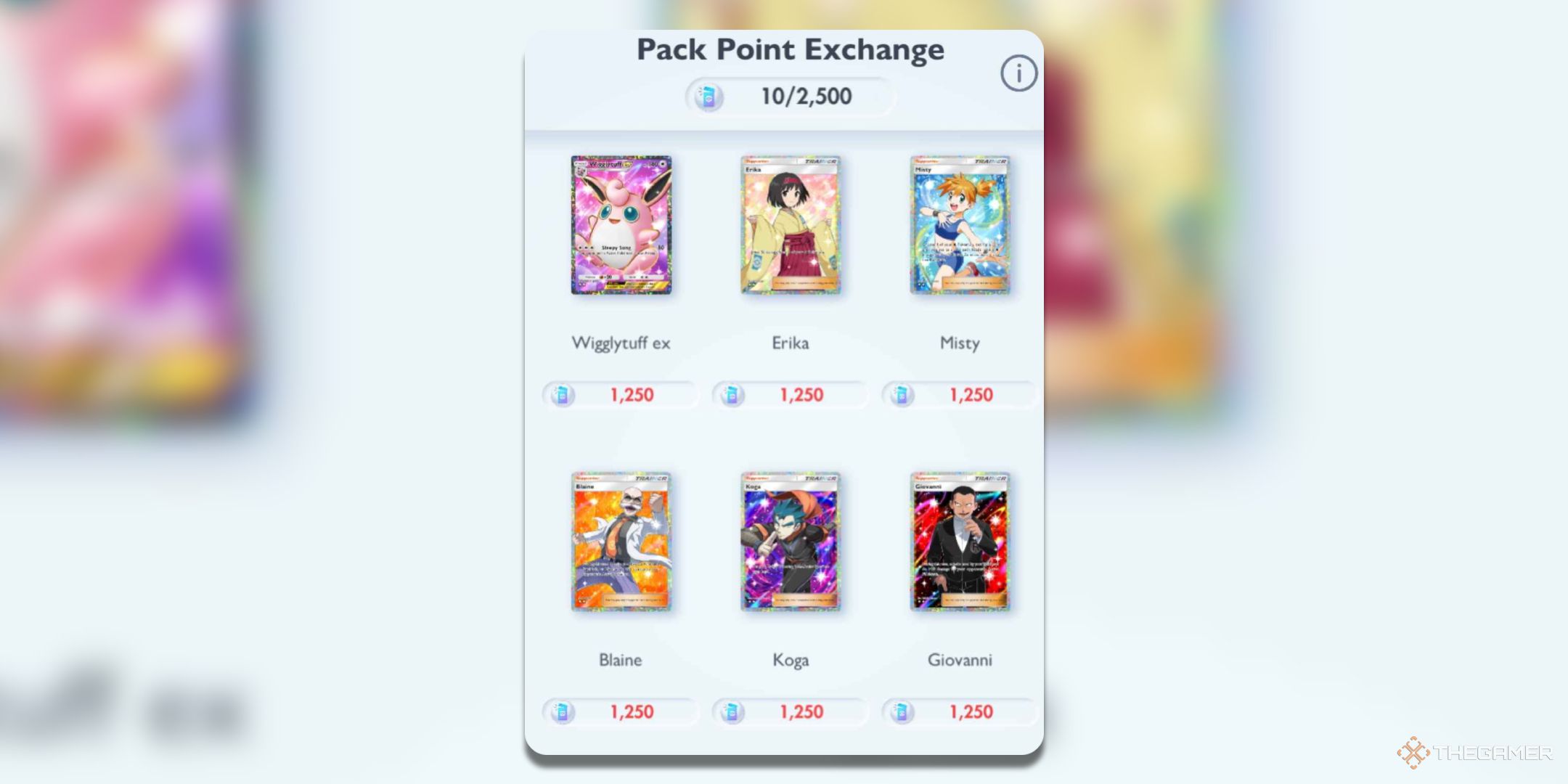 The Pack Point Exchange in Pokemon TCG Pocket.