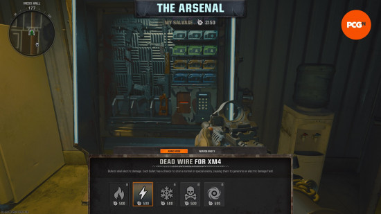 The Arsenal machine in Black Ops 6 Zombies showing the Dead Wire Ammo mod, required as part of the Terminus Beamsmasher easter egg.