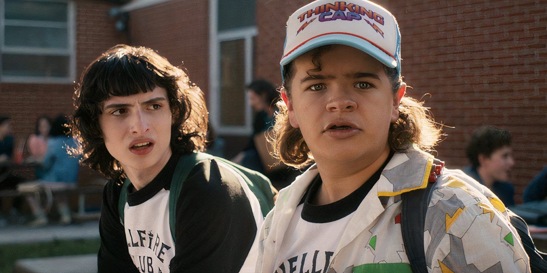 Mike Wheeler (Finn Wolfhard) and Dustin Henderson (Gaten Matarazzo) In Stranger Things