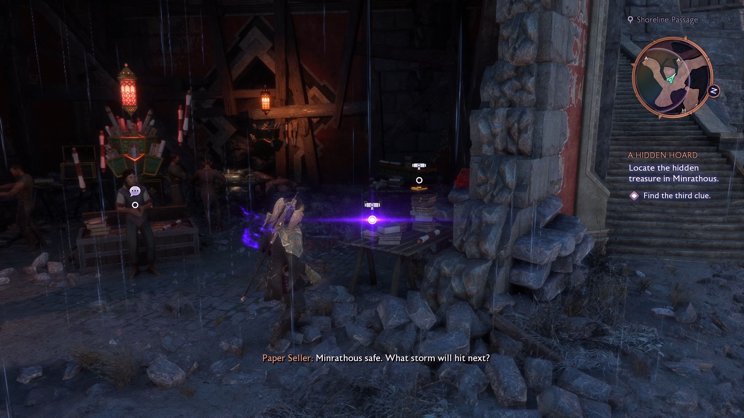 Player standing in front of the third clue - Dragon Age The Veilguard