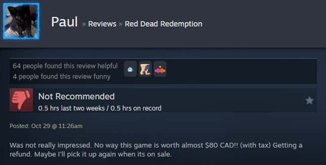 Image for article titled Red Dead Redemption Remaster, As Told By Steam Reviews