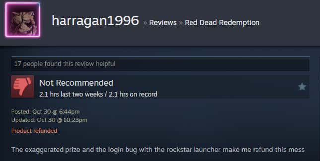 Image for article titled Red Dead Redemption Remaster, As Told By Steam Reviews