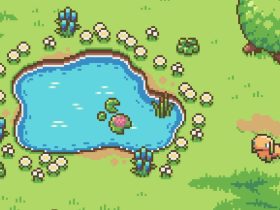 A screenshot of a pond in Whimside.