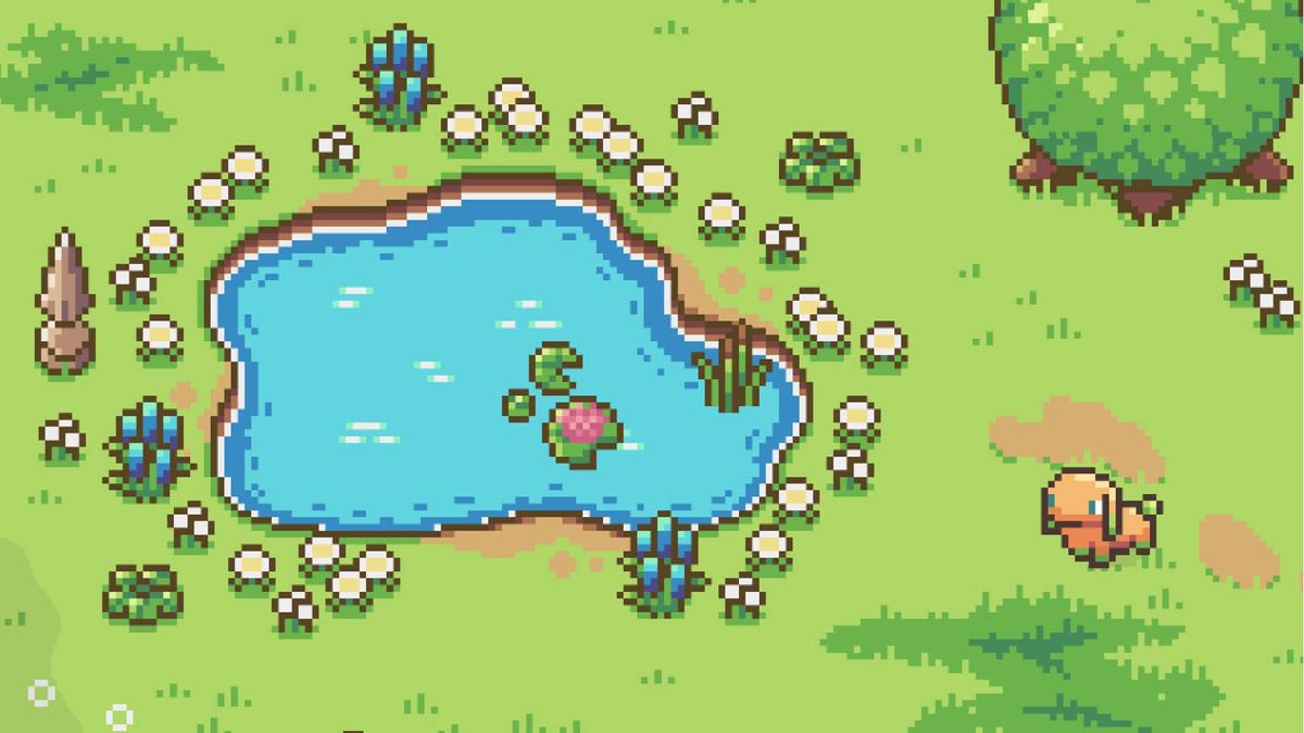 A screenshot of a pond in Whimside.