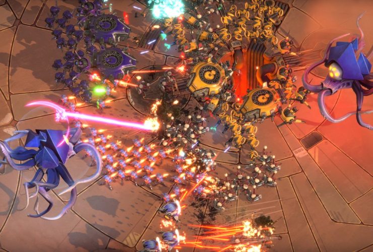 Combat between units in StarCraft-inspired RTS game Battle Aces