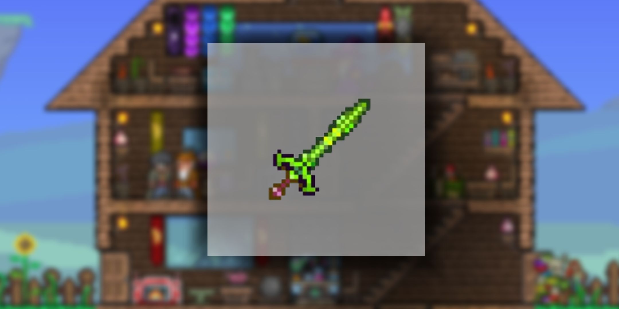 The Blade of Grass showcased from Terraria.