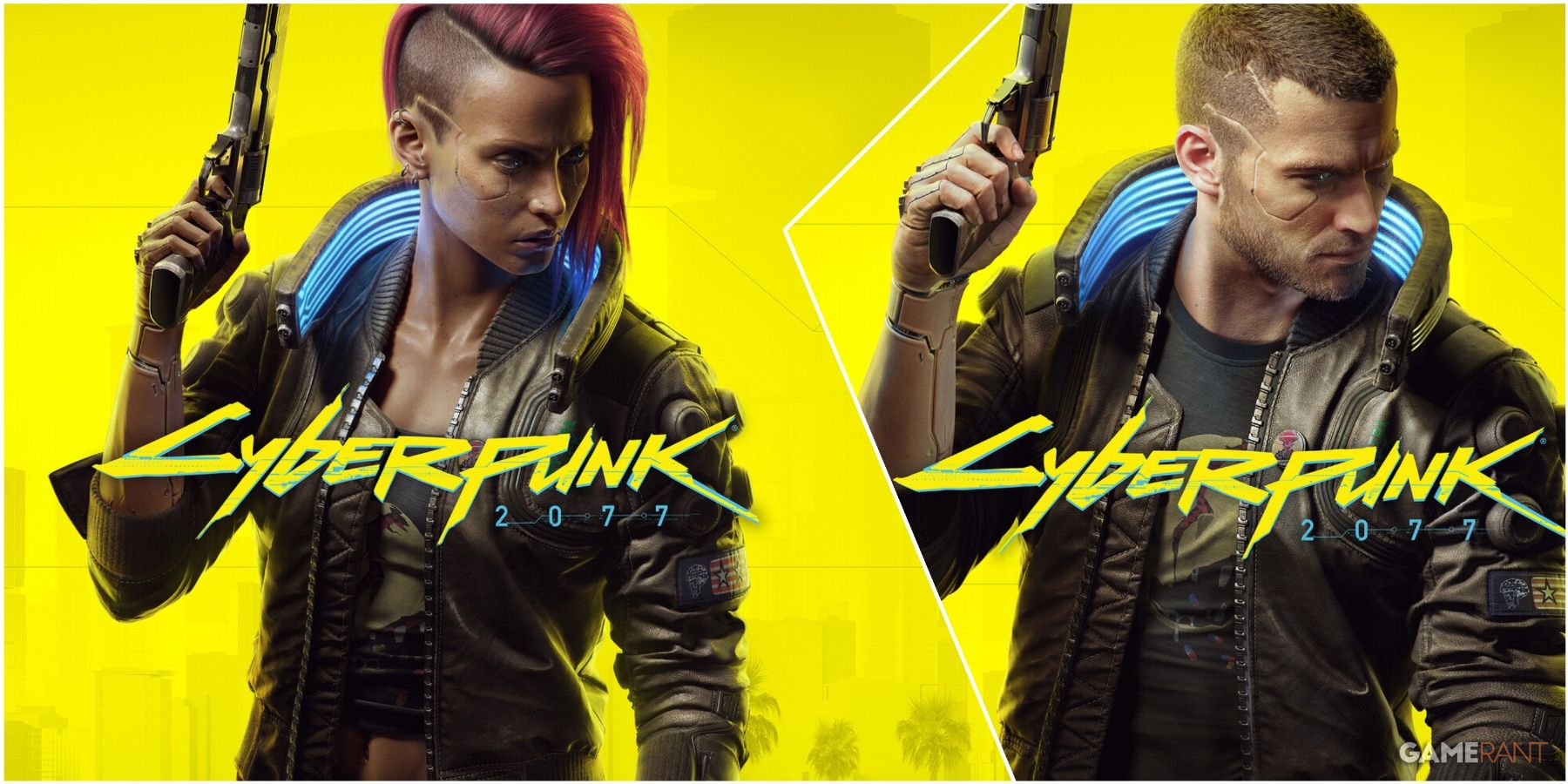 A Collage Of The Cyberpunk 2077's Original Cover Art & Its Reversible Variant