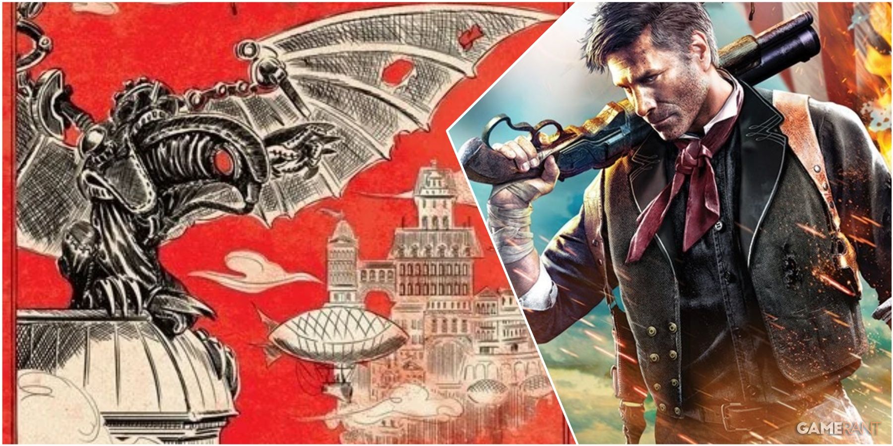 A Collage Of Bioshock Infinite's Original Cover Art & Its Reversible Variant