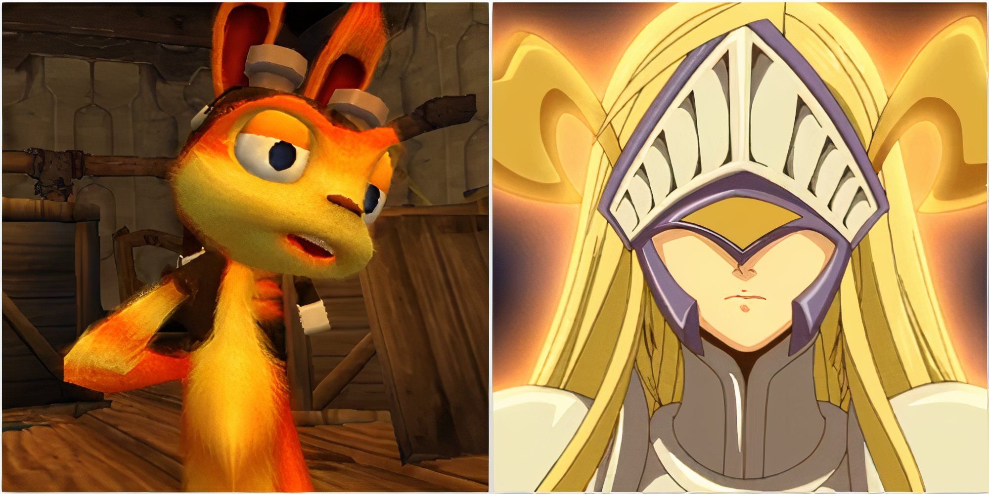 Daxter in Daxter and Jeanne in her knight form in Jeanne d'Arc