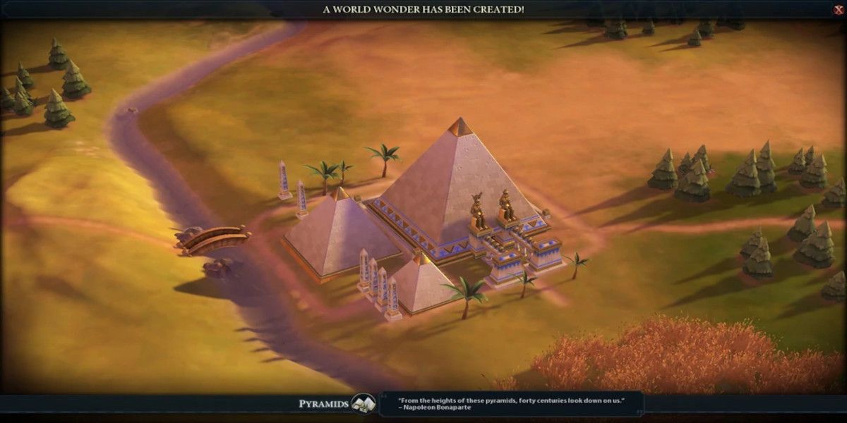 The Pyramids complete construction in Cilivization 6