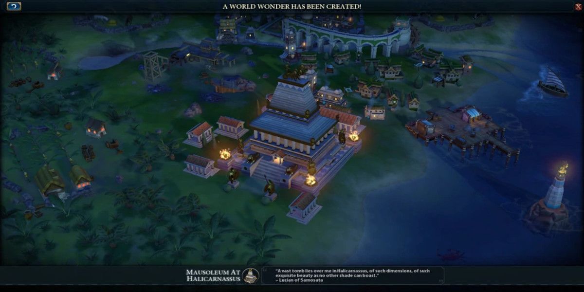 The Mausoleum at Halicarnassus completes construction in Civilization 6