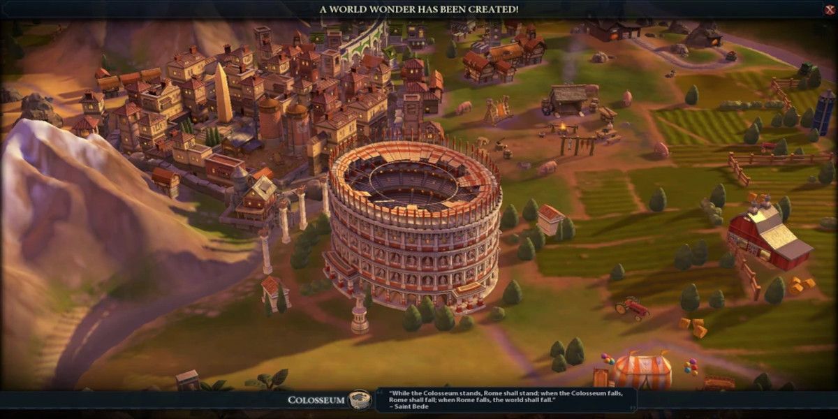 The Colosseum completes construction in Civilization 6