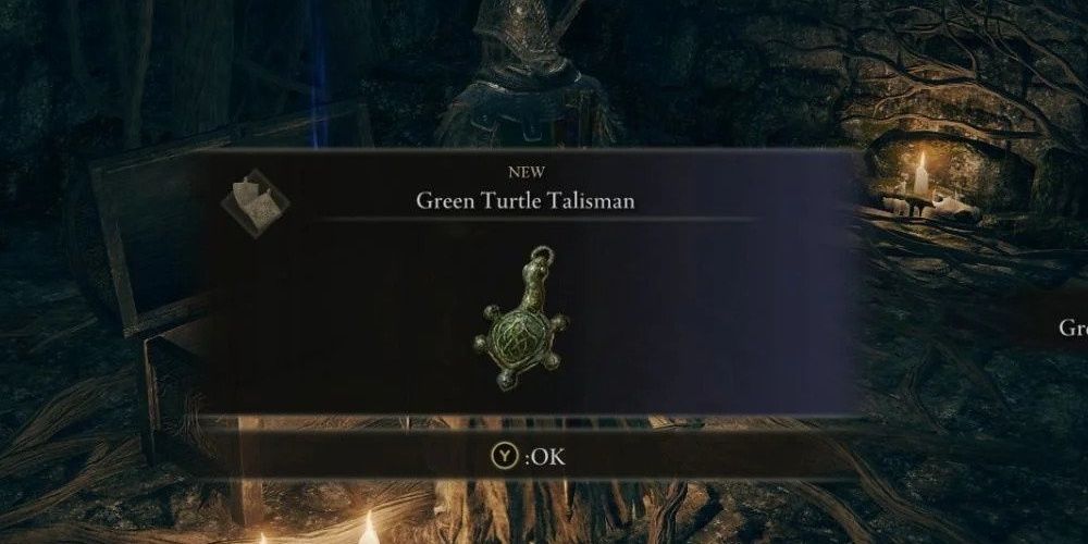 Image of a Player finding the Green Turtle Talisman in Elden Ring