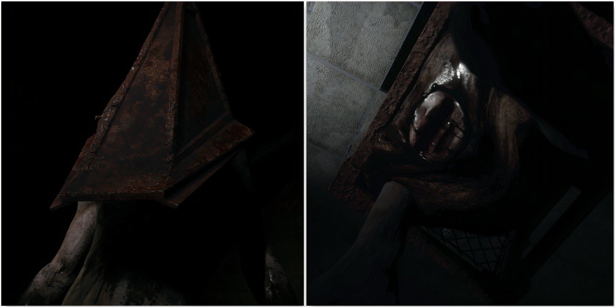 Pyramid Head and Flesh Lip in Silent Hill 2 (2024)