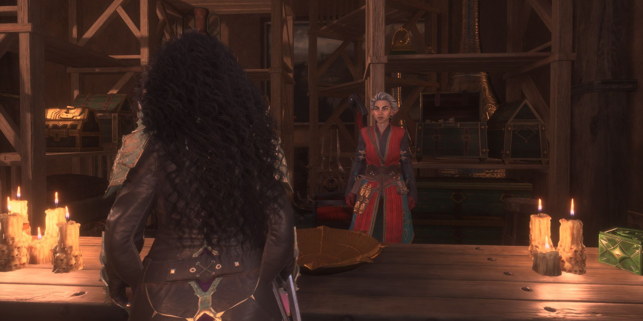 An image of Rook purchasing from a merchant in Dragon Age: The Veilguard