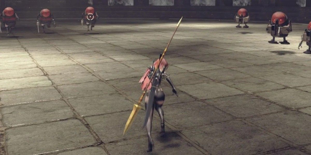 A2 is using Spear of the Usurper in nier automata.