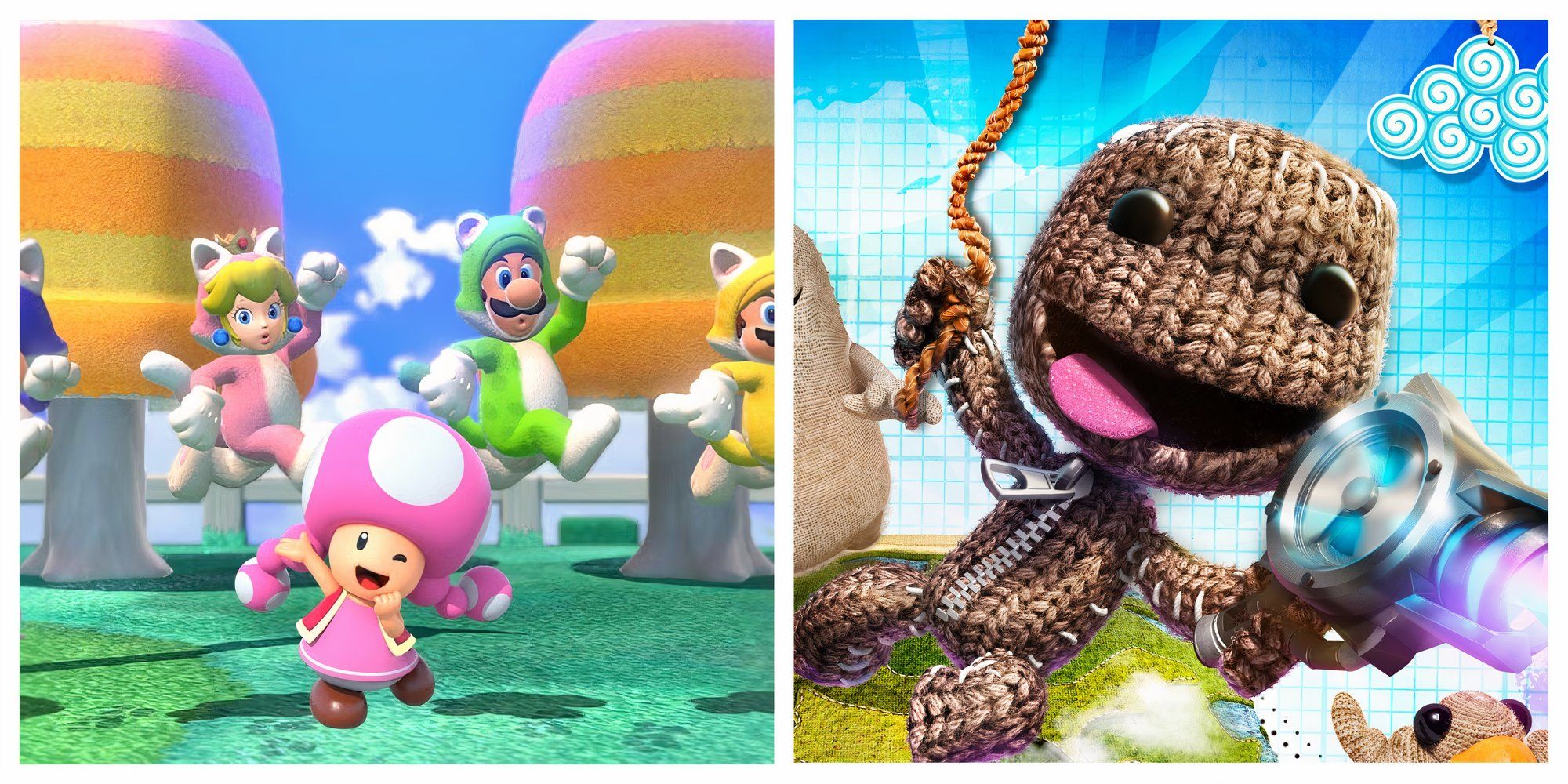 (Left) Super Mario 3D World (Right) LittleBigPlanet 3