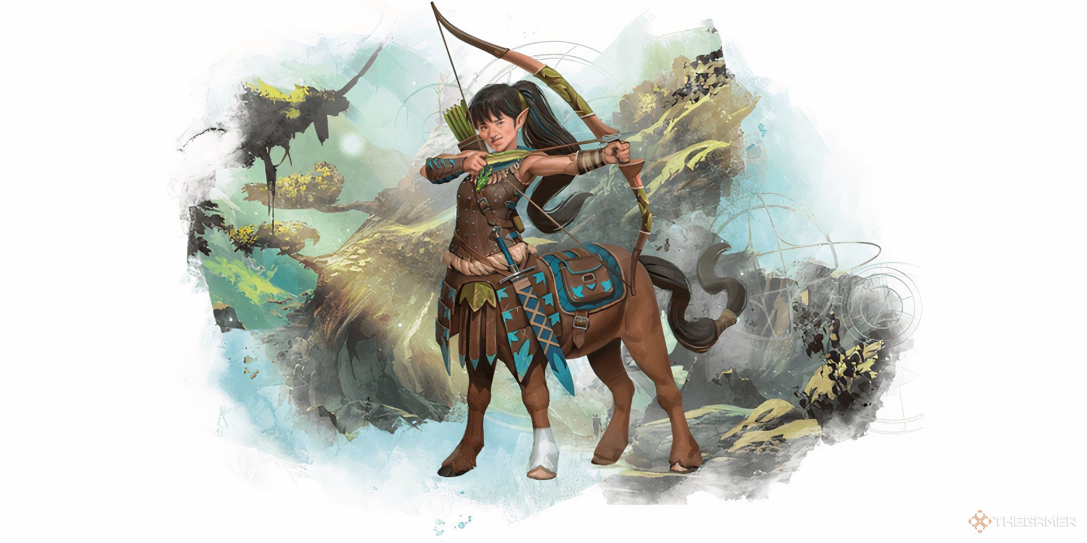 Dungeons & Dragons art of a centaur ranger holding a bow and arrow.