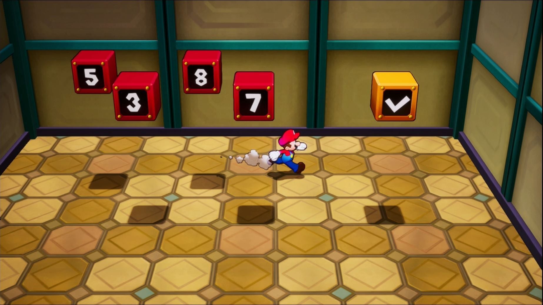 The solution to the first number block puzzle on Lottacoin Island in Mario & Luigi: Borthership.puzzle