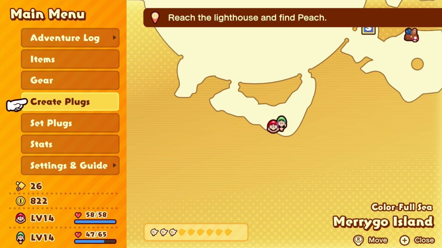 A picture of the southern part of the Merrygo Island maze in Mario & Luigi: Brothership. 