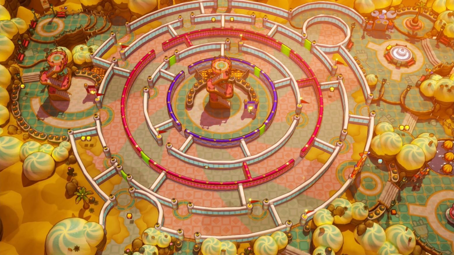 An overhead view of Merrygo Maze in Mario & Luigi: Brothership. 