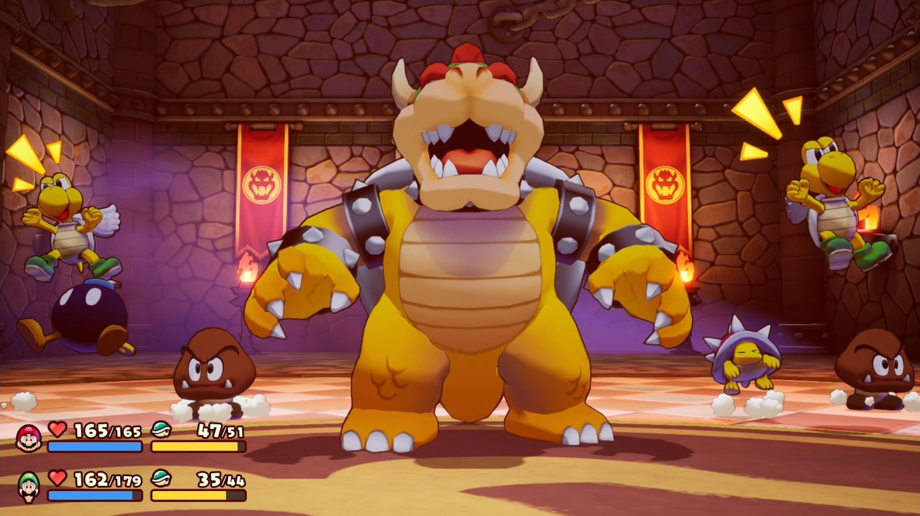 Bowser and a group of minions laughing in Mario & Luigi: Brothership.